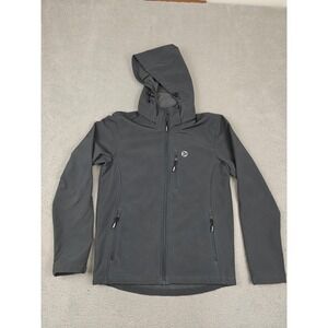 Outdoor Ventures‎ Jacket Mens Small Gray Hooded Softshell Fleece Lined Full Zip